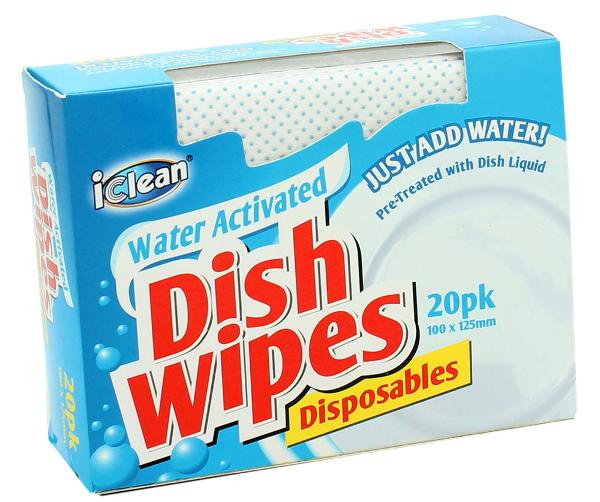 iClean Disposable Dish Wipes 10 x 12.5cm 20 Pack MNB Variety Imports