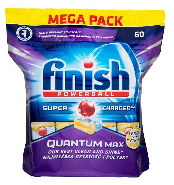 Finish Quantum Max Dishwashing Tablet Lemon 60 Pack MNB Variety Imports